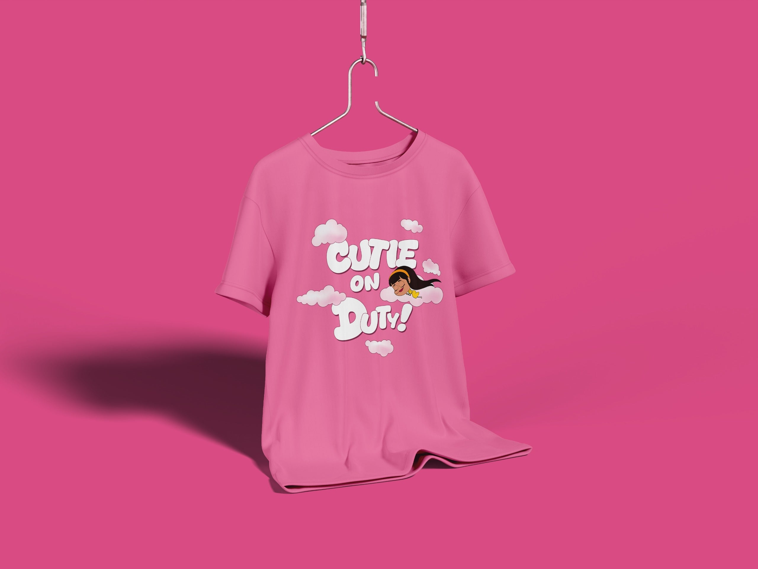 Cutie on Duty! – Pink Graphic Tee