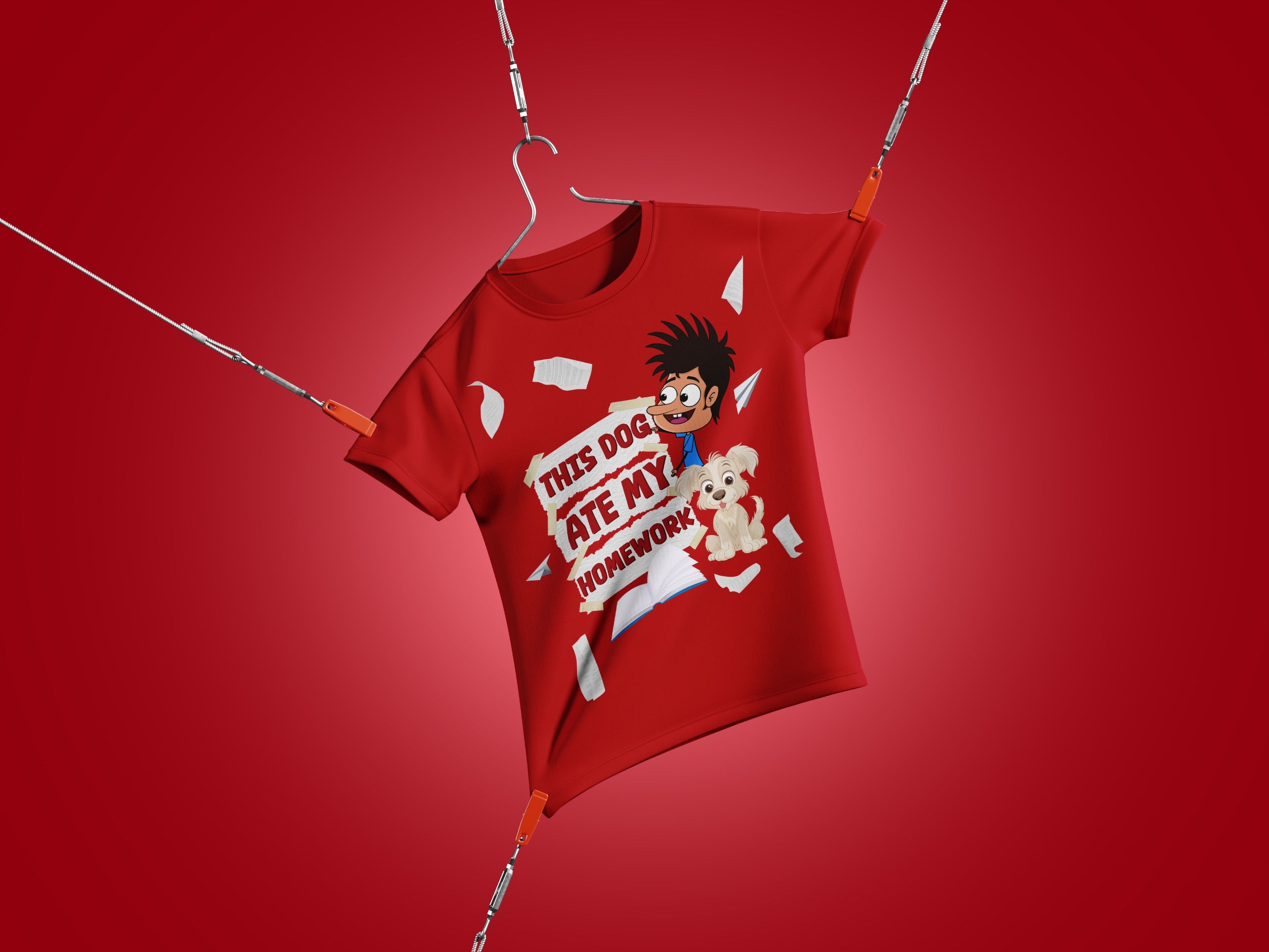 This Dog Ate My Homework – Funny Red Graphic Tee