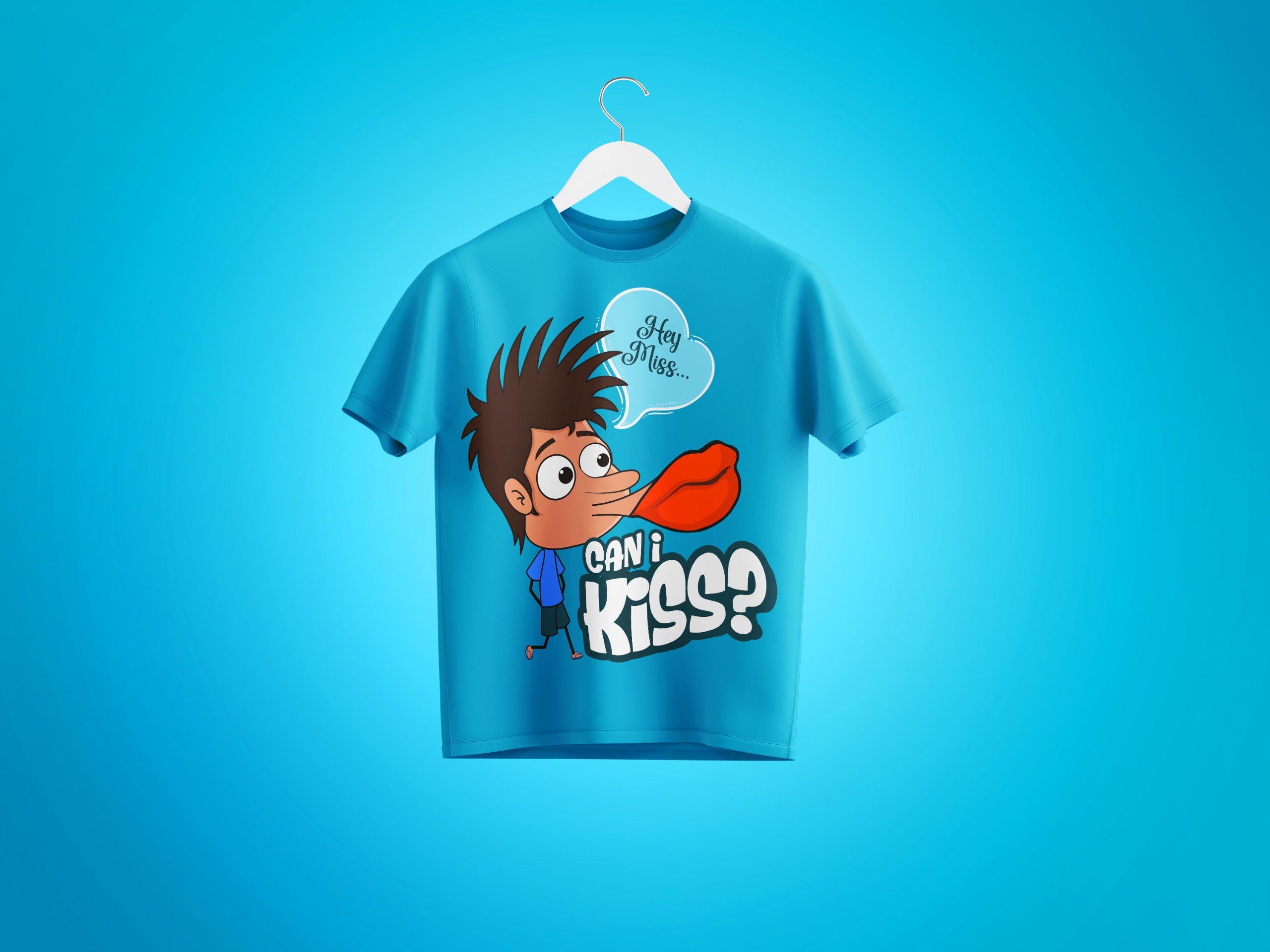 Can I Kiss?” – Fun Cartoon Graphic Tee